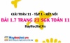 Bài 1.7 SGK Toán 11 tập 1 Kết nối tri thức
